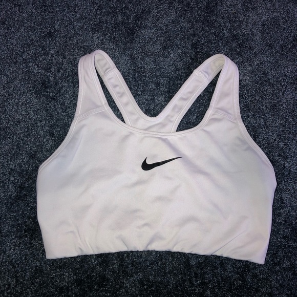nike dri fit sports bra white
